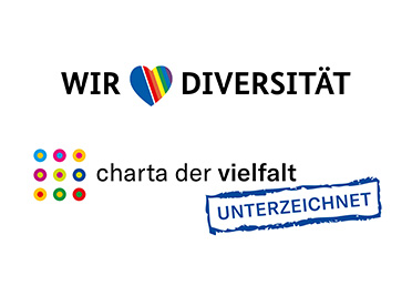 Abbildung des Logos Charta der Vielfalt und des BKA Diversity Logos.